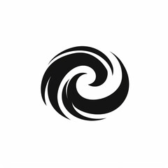 wave black icon on a white background in minimalism сreated with Generative Ai