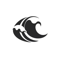 wave black icon on a white background in minimalism сreated with Generative Ai