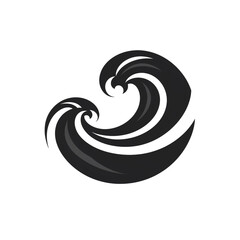 wave black icon on a white background in minimalism сreated with Generative Ai