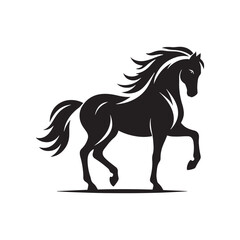 Obraz na płótnie Canvas Equestrian Elegance: Vector Horse Silhouette Collection for Equine Designs, Equestrian Illustrations, and Western-themed Artwork. Black Horse vector.