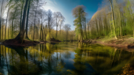 Fototapeta na wymiar 360 panorama of a forest