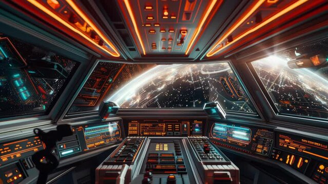 view from a space ship travelling at hyperspeed through the universe