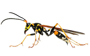 The Predatory World of the Ichneumon Wasp On Transparent Background.