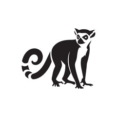 Jungle Jesters: Vector Lemur Silhouette Collection for Playful Wildlife Designs, Tropical Illustrations, and Rainforest-themed Artwork. © Wolfe 
