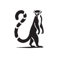 Jungle Jesters: Vector Lemur Silhouette Collection for Playful Wildlife Designs, Tropical Illustrations, and Rainforest-themed Artwork. © Wolfe 