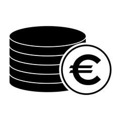 Euro stack coin, flat icon money design, cash sign vector illustration