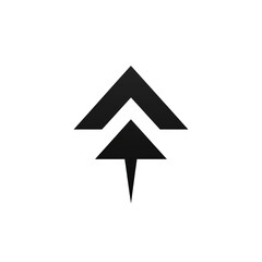 arrow black icon on a white background in minimalism сreated with Generative Ai
