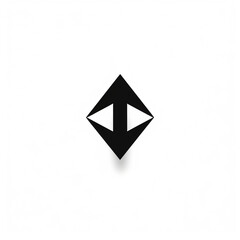 arrow black icon on a white background in minimalism сreated with Generative Ai