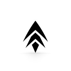 arrow black icon on a white background in minimalism сreated with Generative Ai