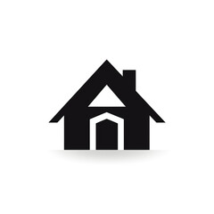 Obraz premium house black icon on a white background in minimalism сreated with Generative Ai