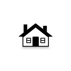 Obraz premium house black icon on a white background in minimalism сreated with Generative Ai
