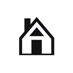 house black icon on a white background in minimalism сreated with Generative Ai