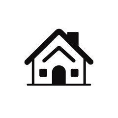 Fototapeta premium house black icon on a white background in minimalism сreated with Generative Ai
