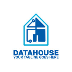 data house technology logo template, data store, 