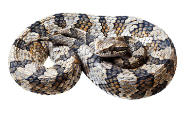 The Russell's Viper's Coiled Majesty On Transparent Background.