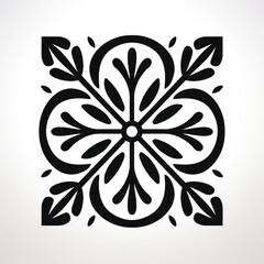 pattern black icon on a white background in minimalism сreated with Generative Ai