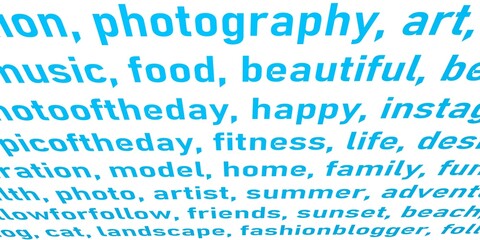 Background from tags. Screensaver with words and symbols.