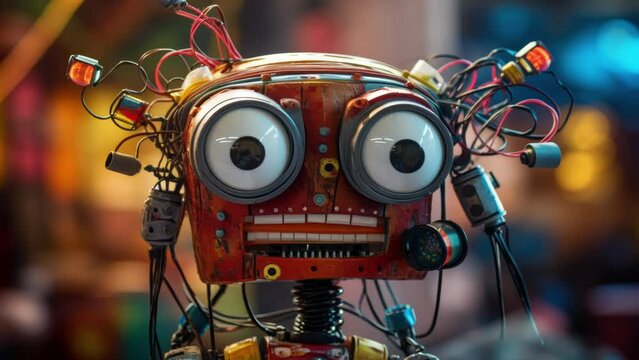 cute and funny toy robot made with generative AI