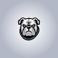 Logo bulldog cyberpunk design beast