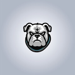 Logo bulldog cyberpunk design beast