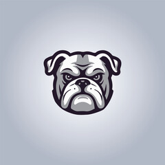 Logo bulldog cyberpunk design portrait