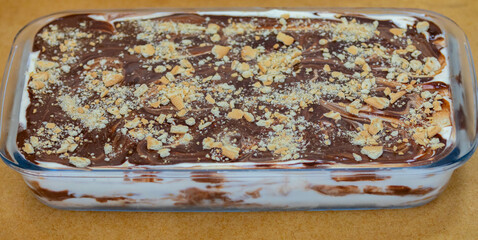 Traditional Brazilian dessert known as chocolate pavé