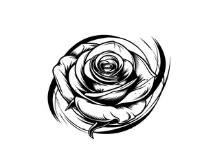 Flower icon. Set of decorative rose silhouettes. Vector rose

