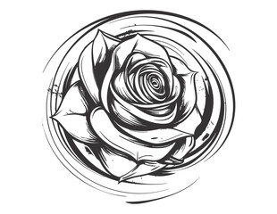 Flower icon. Set of decorative rose silhouettes. Vector rose
