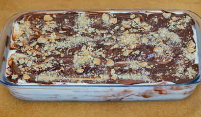 Traditional Brazilian dessert known as chocolate pavé