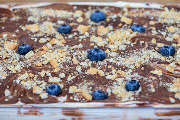 Traditional Brazilian dessert known as chocolate pavé