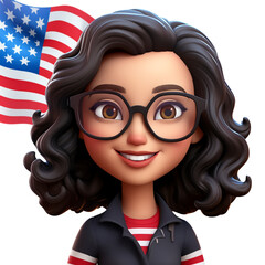 memoji happy american woman сreated with Generative Ai