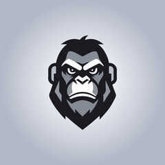 Logo Gorilla cyberpunk flat details - obrazy, fototapety, plakaty
