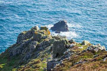 cliffs on the coast of Ouessant island