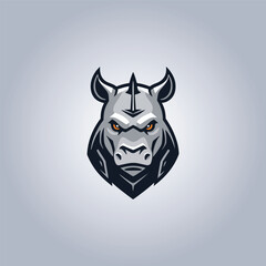 Logo rhinoceros cyberpunk design icon