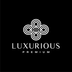 abstract luxury elegant knot logo. Mono line decoration.	
