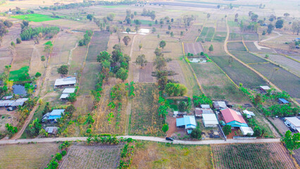 Top view of the provinces in Thailand. Taken from a drone. Bird's-eye view.	