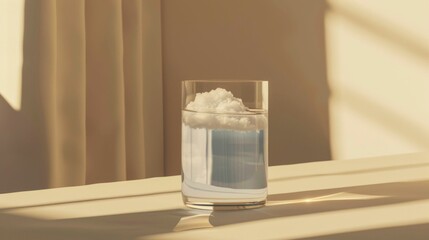 Calmness in a Glass: Serene Cloud Reflections on Water Surface. Generative ai