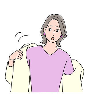 recommend clip art: 上着を脱いでいる女性