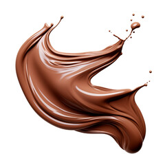 chocolate flowing on a white background сreated with Generative Ai