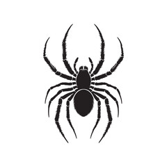 Creepy Crawlers: Vector Spider Silhouette Collection for Halloween Designs, Arachnid Illustrations, and Nature-themed Artwork. Black spider vector.