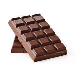 Fototapeta premium piece of chocolate on a white background сreated with Generative Ai