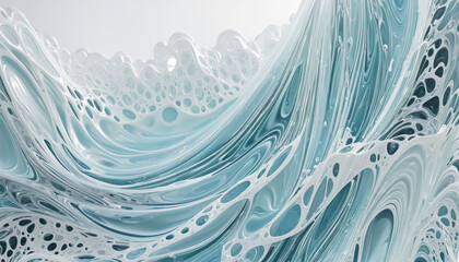 liquid ethereal lace frozen in an abstract futuristic 3d texture isolated on a transparent background