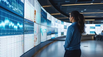 People working together at observing data center with large screens, cyber security, protection, incidence response and recover. Generative AI.
