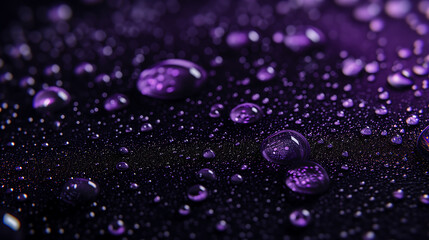 Purple/Violet Water Droplet with Foam on Black Background. Illustration, Clip art design.