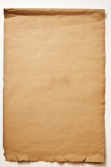 old sheet of paper on white background сreated with Generative Ai