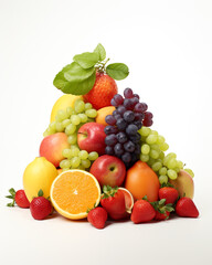 Naklejka na ściany i meble fresh fruit on a white background сreated with Generative Ai