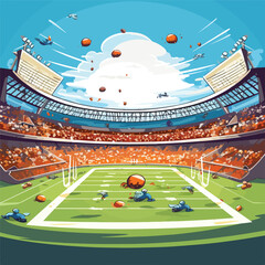 A stadium game with intense competition vector clipart - obrazy, fototapety, plakaty