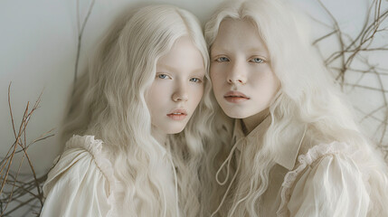 Retrato de jovenes albinas"