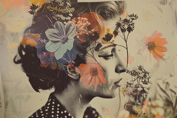 floral collage of nostalgia and mental health 