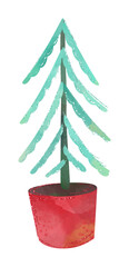 Christmas tree, illustration on white background